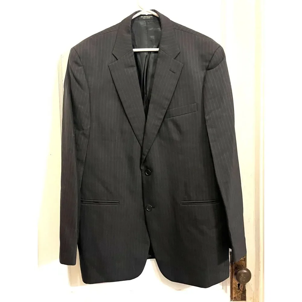 John Varvatos Gray Stripe Blazer Sports Coat Jacket  Mens Size 44